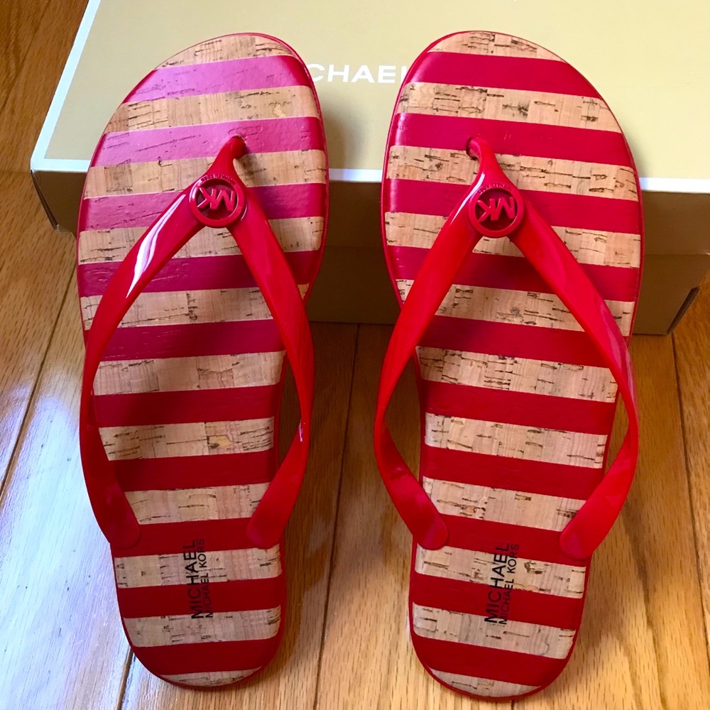 NWT Michael Kors Jet Set Jelly size10 Red Sandals